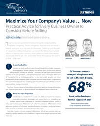 Maximize Your Company’s Value… Now
